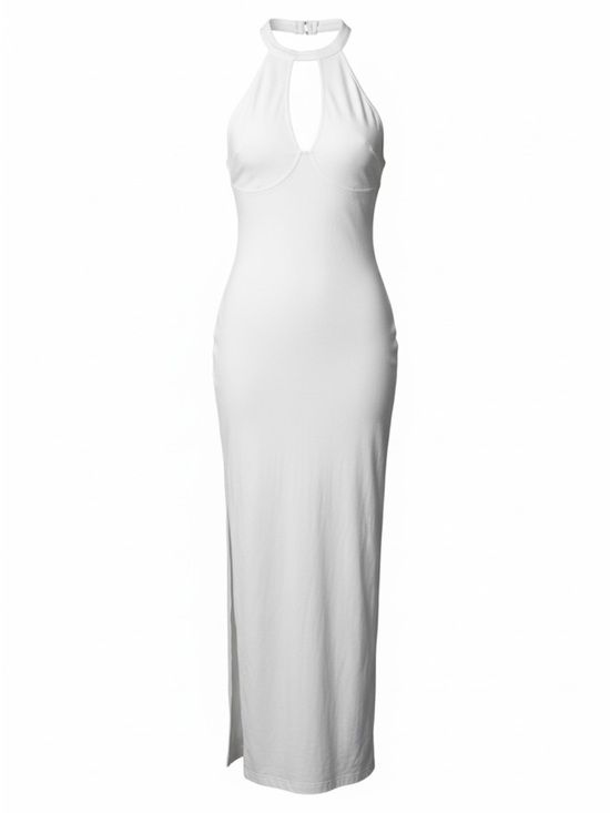 HALARA Dresses & Skirts - HALARA White Maxi Dress With Mesh - Sleek Everyday Style